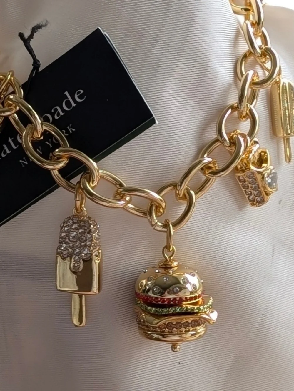 New NWT Kate Spade ♠️ Fast Food Charm Bracelet - Picture 6 of 13